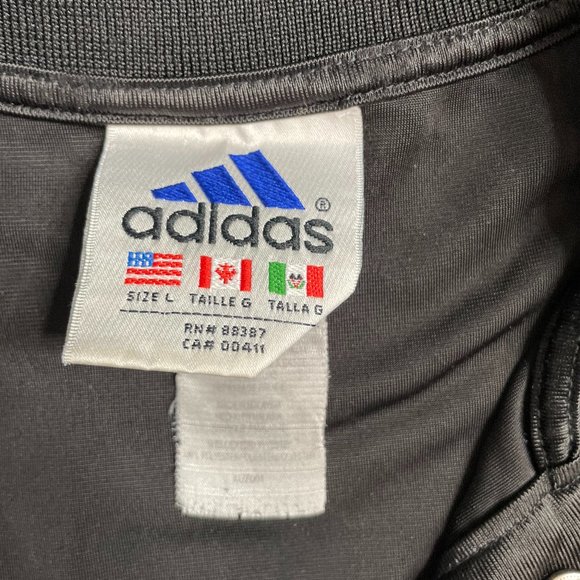 Vintage Adidas Men's Black White Tear Away Basketball Mesh Warm Up Jersey Large - Picture 3 of 6